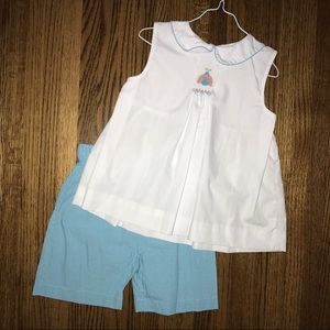 Orient Expressed ladybug smocked shirt set easter